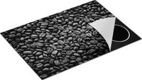 Chefcare Inductie Beschermer Bruine Koffiebonen - Zwart Wit - 75x50 cm