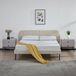 [en.casa] Gestoffeerd bed Porvoo met bedbodem en matras 140x200 cm beige