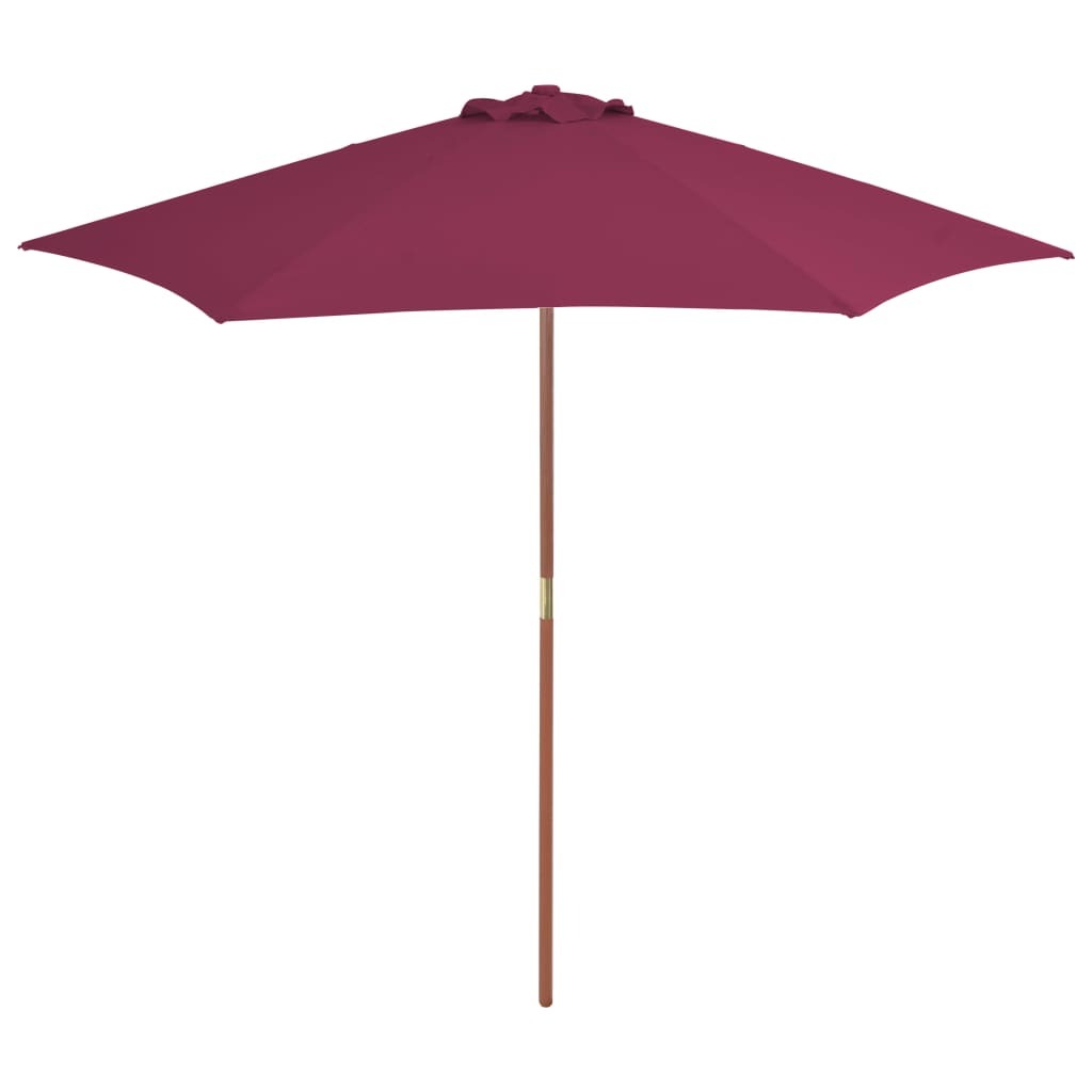 vidaXL Tuinparasol met houten paal 270 cm bordeauxrood