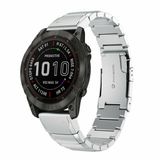 By Qubix Qubix - Stainless Steel Link Strap - 22mm Quickfit - Silver - Compatible with Garmin Tactix 8 - 47mm