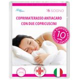 Allergosystem Anti-mijt set voor tweepersoonsbed, 170 x 200 x 20 cm, met 2 kussenslopen, 50 x 80 cm, polyester