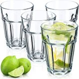 KADAX Drankglazen, vaatwasmachinebestendige longdrinkglazen van neutrum calciumglas, stapelbare cocktailglazen, waterglazen, koffieglazen, theeglazen (amelie, 365 ml, 4 stuks)