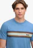 Superdry Outdoor Stripe Logo Relaxed T-shirt Heren XL Korenbloemblauw gemêleerd
