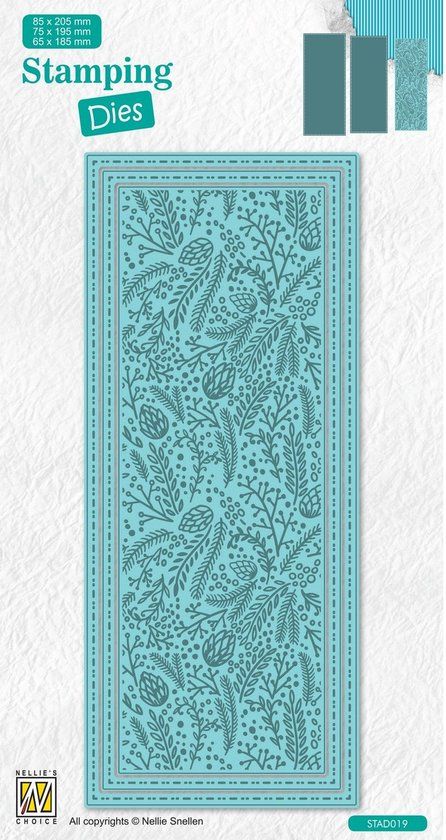 Nellie Snellen STAD019 Slimline Christmas Branches and Berries Stamping Die