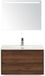 BES LED Dante Badmeubelset 80 cm - Walnoot - Keramische Wastafel Wit Cover met Sence Spiegel