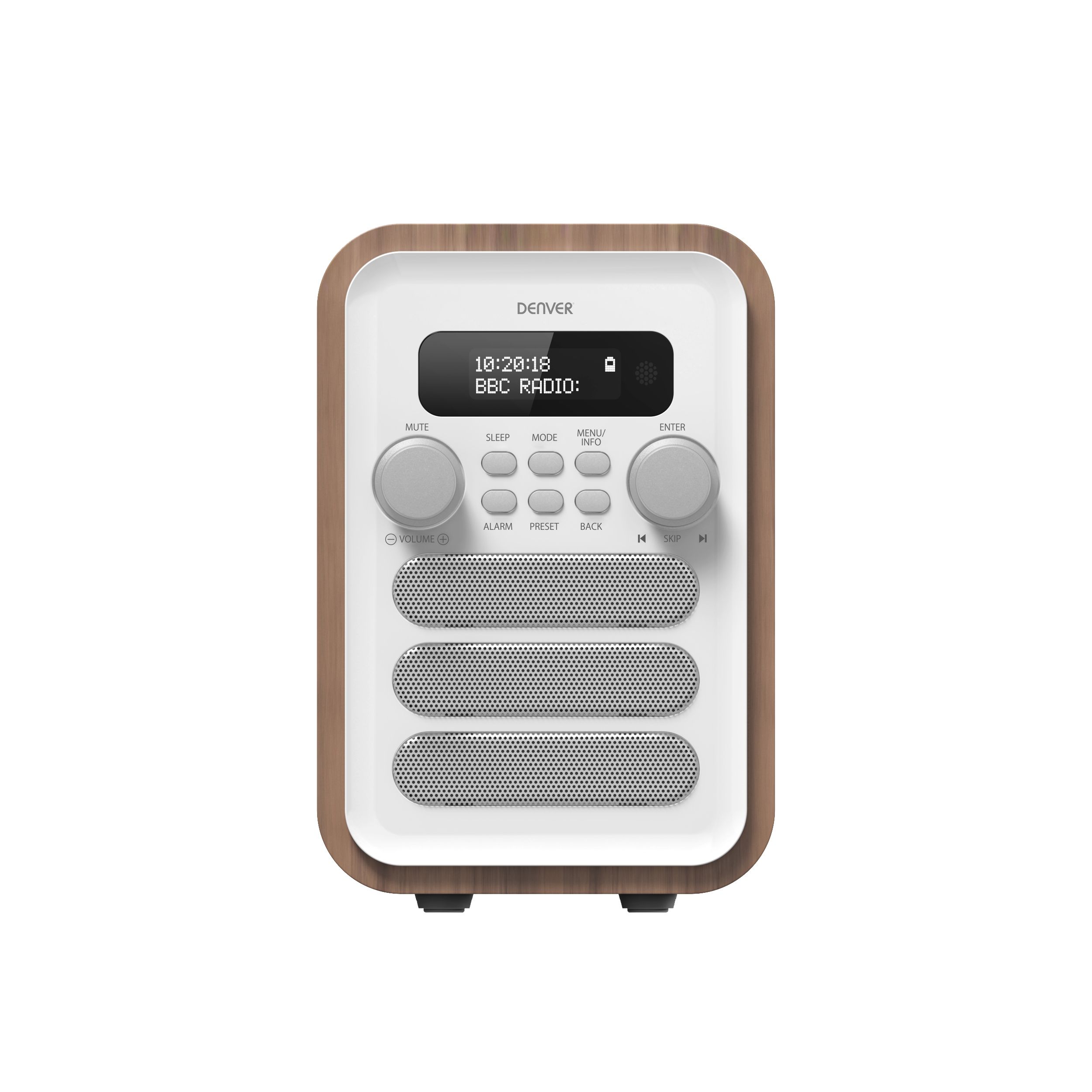 Denver DAB-48WHITE - DAB+/FM Radio - Bluetooth - Wit/Hout