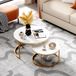 OKWISH Table basse Ensemble de 2 - Or - MDF - Métal - Rond