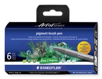 Staedtler Pigment Arts Brush Pen Greens & Turquoises viltstift Groen, Turkoois 6 stuk(s)