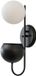 Kosilum Florida Lampe murale Noir et Blanc Métal et verre