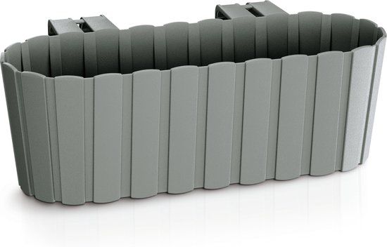Prosperplast Kunststof Balkon Plantenbak - Rechthoekig - Grijs - 38 cm