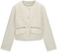 Guess Edith Logo Cropped Gewatteerde Jas Beige M Vrouw
