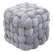 Mendler HWC-Q48 Ottomaanse kruk, gestoffeerd, velours, 220 g/m², 39 cm, donkergrijs