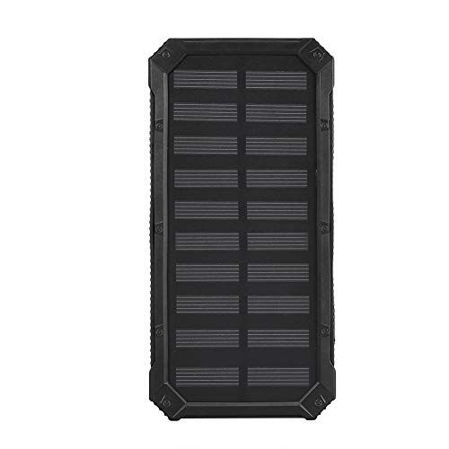 Shanrya Zonne-energiebank, energiebesparende oplader Powerbank 20000 mAh (zwart)