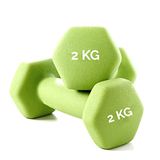 Gewichtshalters DUMBBELLS WEIGHT halterschijven van neopreen, ideaal voor functionele fitnessoefeningen (2 x 2 kg)