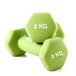 Gewichtshalters DUMBBELLS WEIGHT halterschijven van neopreen, ideaal voor functionele fitnessoefeningen (2 x 2 kg)