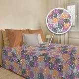 PENSIERI DELICATI Sprei 170 x 280 cm, 100% piqué-katoen, Happycat Orange