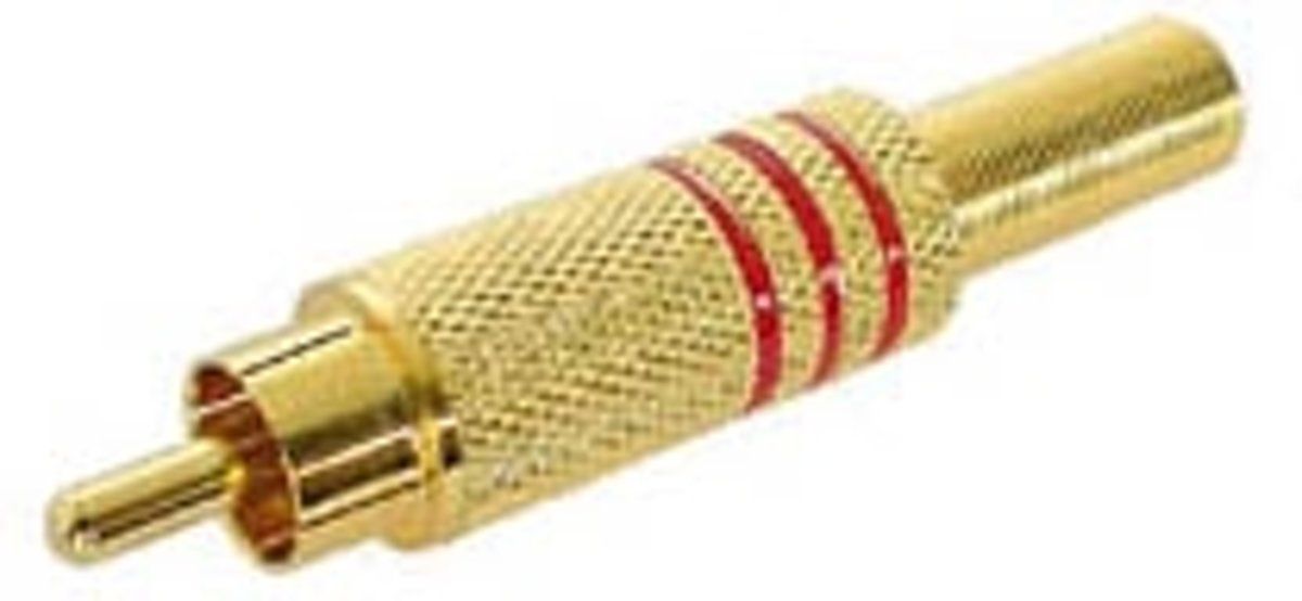 Velleman Mannelijke Rca Plug - Verguld - Rood