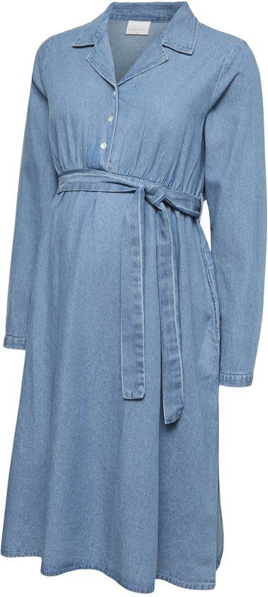 MAMALICIOUS MLVALETTA LIA L/S ABK DENIM DRESS Dames Mini jurken Medium Blue Denim