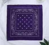 New Age Devi Goodies and Living Groothandel Hip Hop Bandana 100% Katoen Paars Vierkante Sjaal 55cm * 55cm