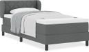 vidaXL Boxspring bed met hoofdeinde Donkergrijs 90 x 200 cm Stof
