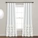Lush Decor Allison Ruffle 100% gevoerd verduisterende raamgordijnpaneel (enkel paneel), 84" L x 40" W, wit