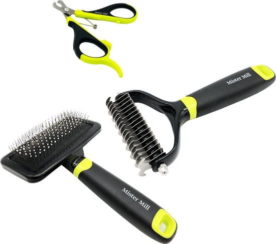 Mister Mill Pets Professionele Set voor Hond en Kat - Nagelknipper Borstel en Kam - Klein