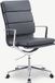 Furnicher Maci Fauteuil de bureau - Assise en cuir - Cadre chromé - Hauteur réglable - Pivotant - Gris