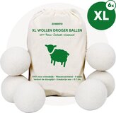 Zivanto Drogerballen 6 XL - 100% Nieuw-Zeelandse Wasbol - Vermindert Droogtijd 40% - Duurzaam - Wit 6x