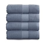 NY Loft Badetücher aus 100% Baumwolle, super weiche und saugfähige, schnell trocknende Badetücher, 30x52", Trinity Collection (4 Stück Badetücher, Feuersteinstein)