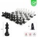 ubergames XL jeu d'échecs d'extérieur - Roi 30 cm - Pièces détaillées - Plastique résistant aux UV - Avec sac de rangement pratique
