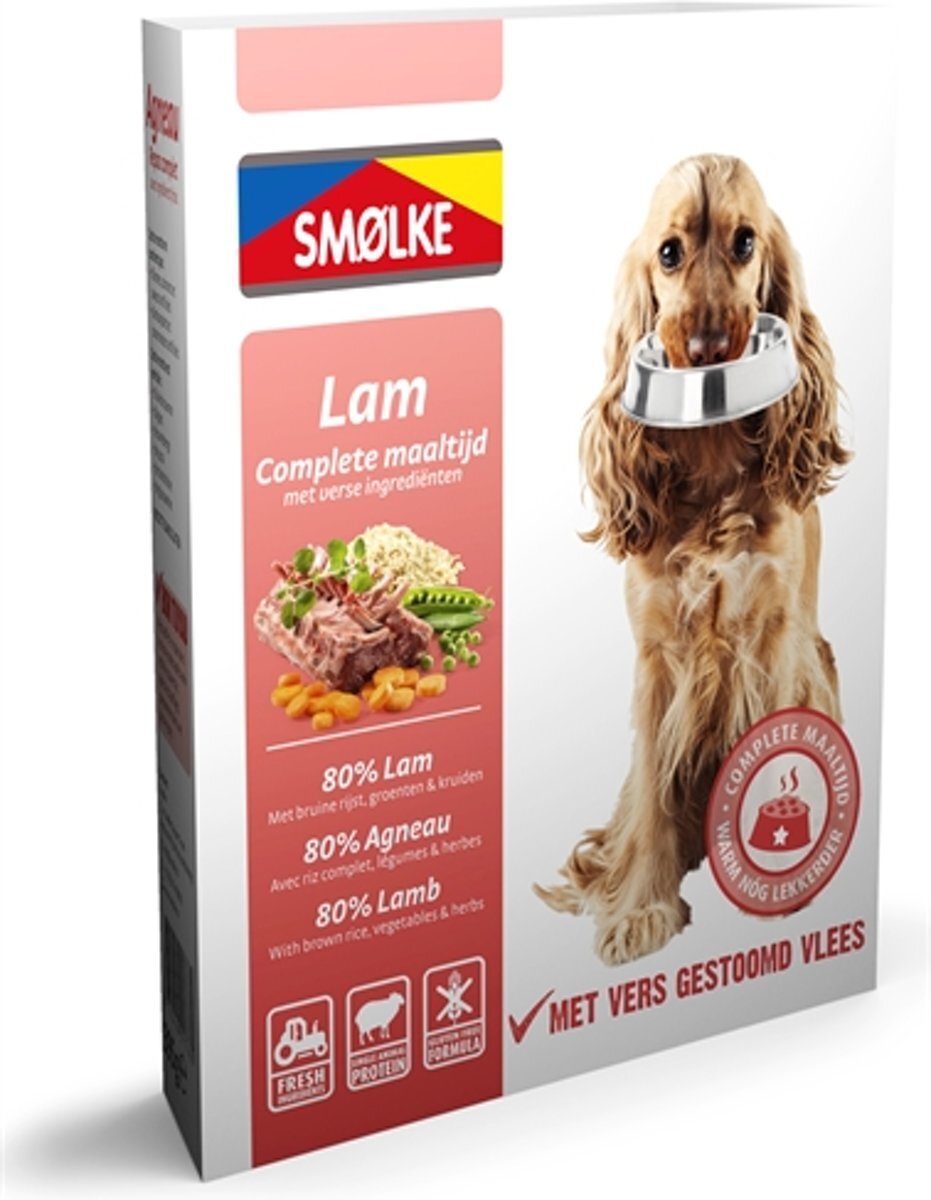 SMOLKE vers gestoomd lam hondenvoer 395 gr