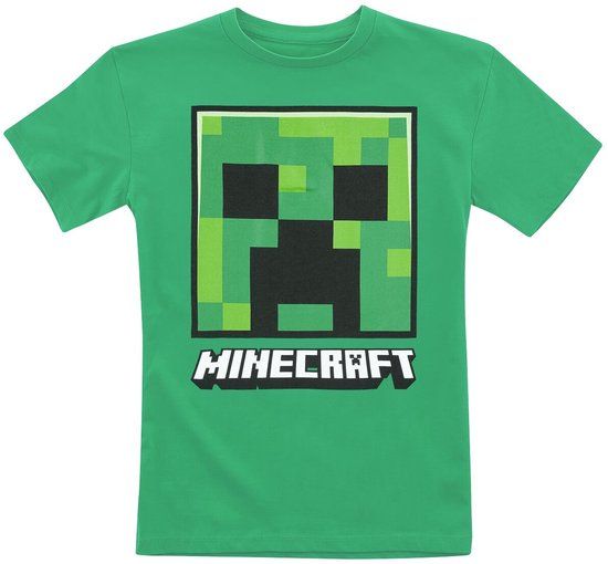 Minecraft Kids - Creeper Face Unisex T-shirt - groen - 140
