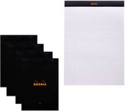 Rhodia Notitieblok - Schrijfblok - N18 - Gelijnd - A4 - 80g - zwart - 80 vel - 5 stuks