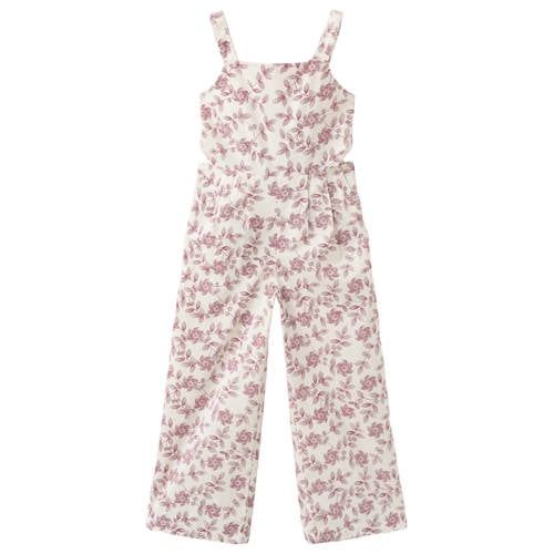 Mango Kids gebloemde jumpsuit - donkerrood