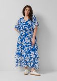 s.Oliver Robe maxi en mousseline de soie avec taille smockée femme