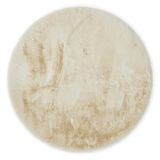 LUXOR living Tapijt Coste hoogpolig kunstbont imitatiebont schapenvachtlook 120 cm rond beige