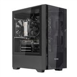 Nuwo Gigan BK100 PC-behuizing voor gaming Micro-ATX Mini-ITX | Mini Tower voor en zijkant van gehard glas panorama | 120 mm ventilator vooraf geïnstalleerd