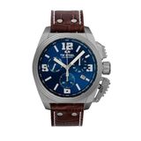 TW Steel TW1113 Canteen Swiss Movement Steel Chrono Bruin Leer 46mm