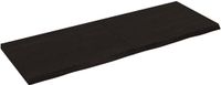 vidaXL - Wastafelblad - 140x50x(2-4) cm - behandeld massief eikenhout - donkerbruin