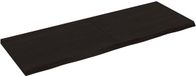 vidaXL - Wastafelblad - 140x50x(2-4) cm - behandeld massief eikenhout - donkerbruin
