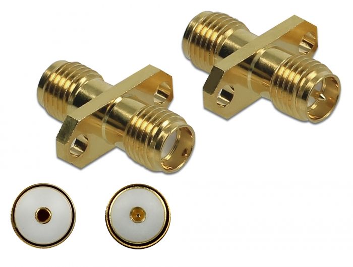 DeLOCK 89957 - Connector - SMA, RP-SMA - Goud
