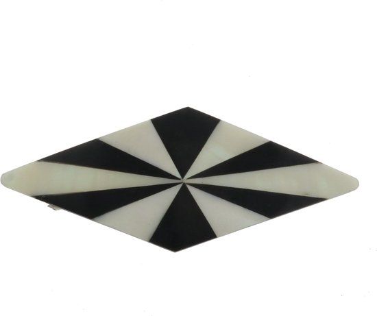 Behave Hairpin Rhombus Black White Retro Design Shell 10.5 cm