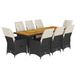 vidaXL 9-delige Bistroset met kussens, polyrattan, grijs