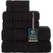 Qute Home 6-delige badhanddoekenset, 100% Turks katoen, hoogwaardige badhanddoeken, zachte en absorberende Turkse handdoeken, set bevat 2 badhanddoeken, 2 handdoeken en 2 washandjes (zwart)