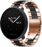 Strap-it Stalen schakel bandje - rosé goud/zwart