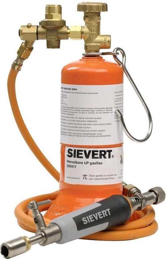 Sievert Branderset - Soldeerset met fles, slang, handgreep en brander - 8 kg