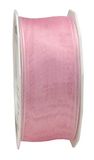 Präsent Four Seasons Organza Wired Edge Ribbon Lichtroze 40 mm Breedte, 25 m Lengte