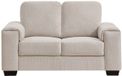 Vente-unique canapé deux places en tissu texturé beige EMBAPO
