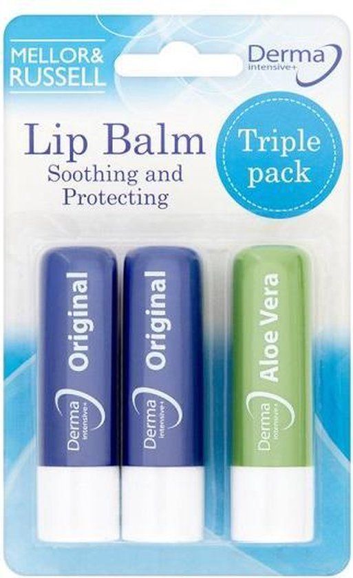 Derma V10 Derma Lippenbalsem - set van 3 stuks - 2 originele / 1 Aloë Vera
