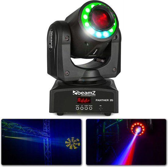 Power Dynamics Panther 35 Moving Head met LED Ring - 35W LED - Zwart